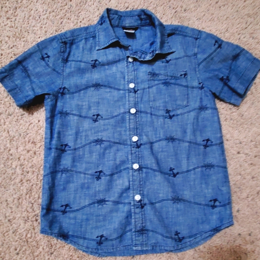Gymboree Boys Chambray short-sleeve shirt size 7-8